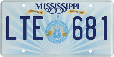 MS license plate LTE681