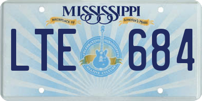 MS license plate LTE684