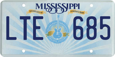 MS license plate LTE685