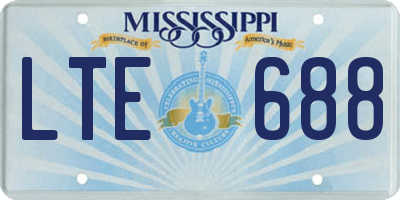 MS license plate LTE688