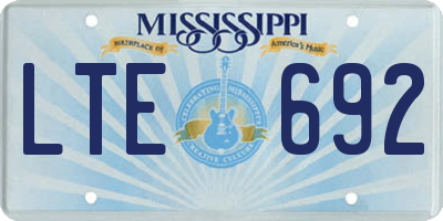 MS license plate LTE692
