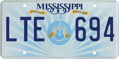 MS license plate LTE694