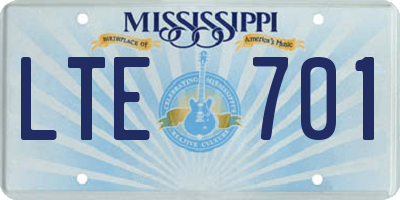 MS license plate LTE701