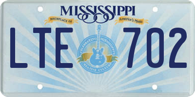 MS license plate LTE702