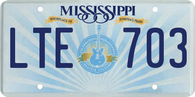 MS license plate LTE703