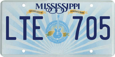 MS license plate LTE705