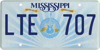 MS license plate LTE707