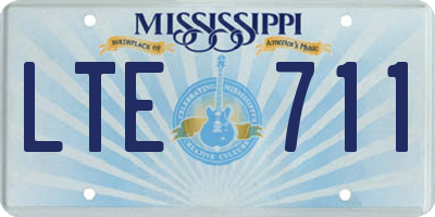 MS license plate LTE711