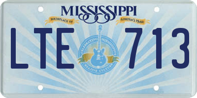 MS license plate LTE713