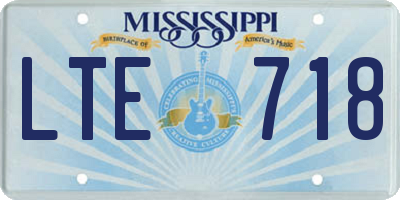MS license plate LTE718