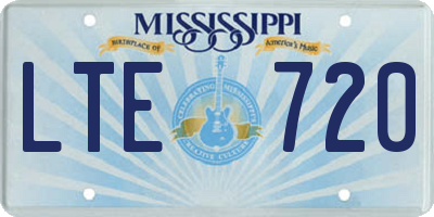 MS license plate LTE720