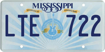 MS license plate LTE722