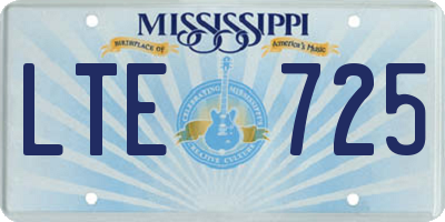 MS license plate LTE725