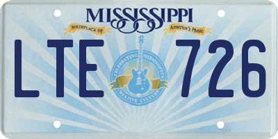 MS license plate LTE726