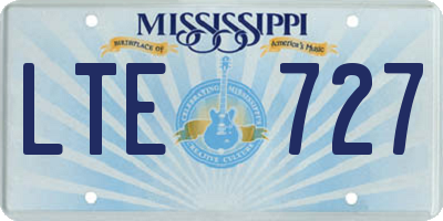 MS license plate LTE727