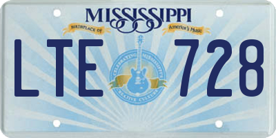 MS license plate LTE728