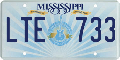 MS license plate LTE733