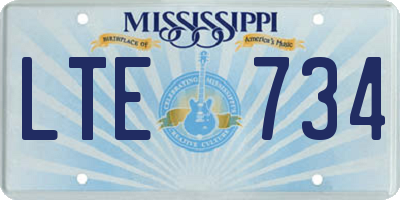 MS license plate LTE734