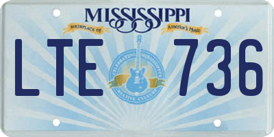 MS license plate LTE736
