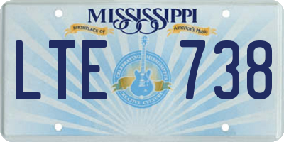 MS license plate LTE738