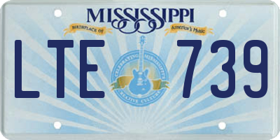 MS license plate LTE739
