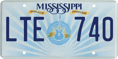 MS license plate LTE740