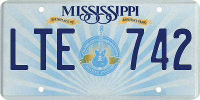 MS license plate LTE742