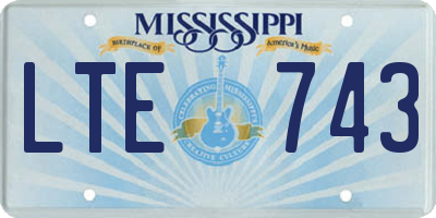 MS license plate LTE743
