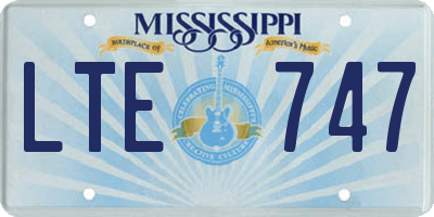 MS license plate LTE747