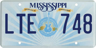 MS license plate LTE748