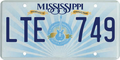 MS license plate LTE749