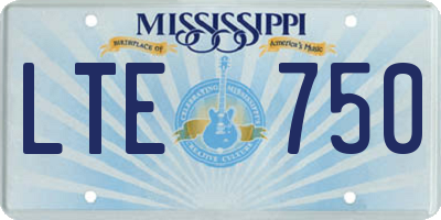 MS license plate LTE750