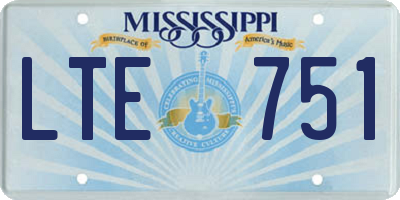 MS license plate LTE751