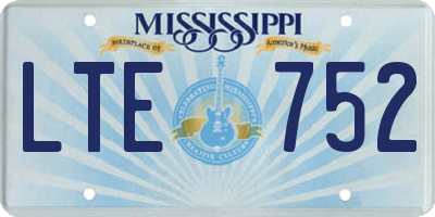 MS license plate LTE752