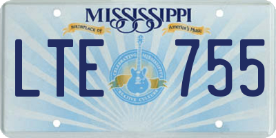 MS license plate LTE755