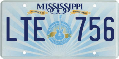 MS license plate LTE756