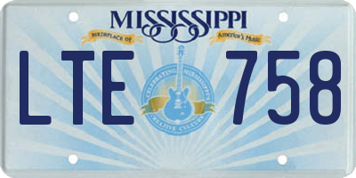 MS license plate LTE758