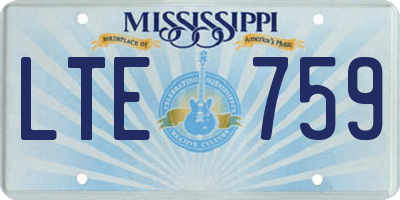 MS license plate LTE759