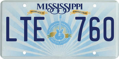 MS license plate LTE760