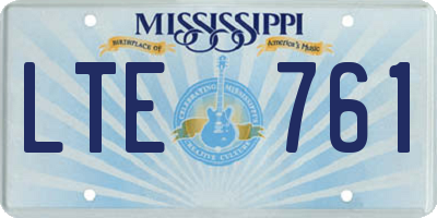 MS license plate LTE761