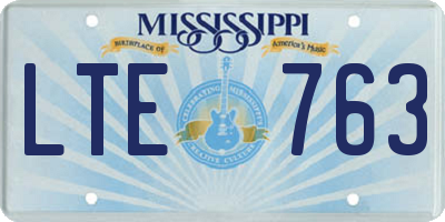 MS license plate LTE763