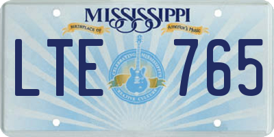 MS license plate LTE765