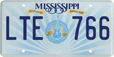 MS license plate LTE766