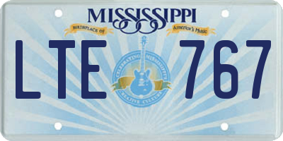 MS license plate LTE767