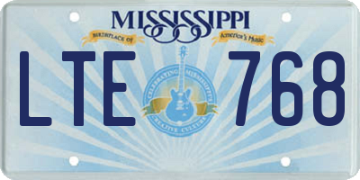 MS license plate LTE768