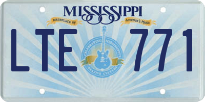 MS license plate LTE771