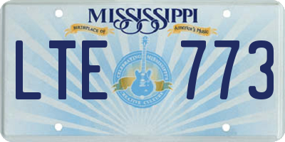 MS license plate LTE773