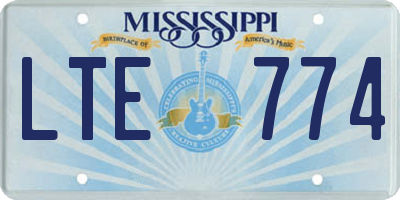 MS license plate LTE774