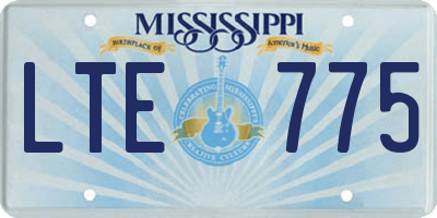 MS license plate LTE775