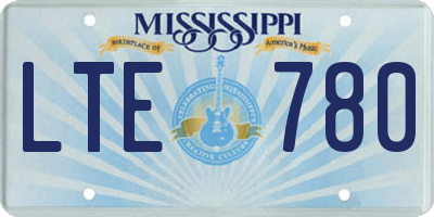 MS license plate LTE780